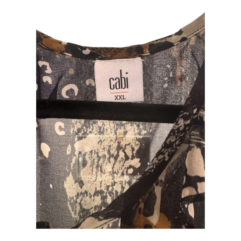 CAbi Black and Brown Sheer Blouses-XXL - Picture 2 of 4